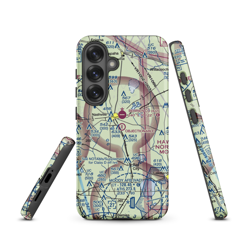 South One Ten Airport (1GA8) VFR Sectional Samsung Phone Case Samsung Galaxy S25 model shown