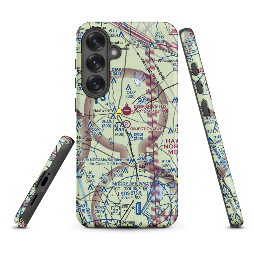 South One Ten Airport (1GA8) VFR Sectional Samsung Phone Case Samsung Galaxy S25 Plus model shown
