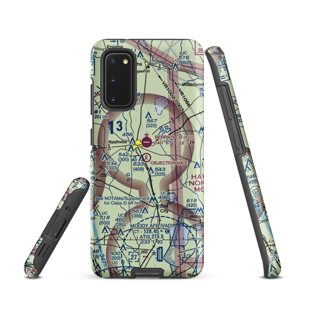 South One Ten Airport (1GA8) VFR Sectional Samsung Phone Case Samsung Galaxy S20 model shown