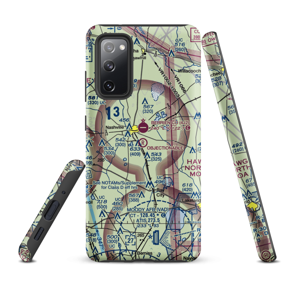 South One Ten Airport (1GA8) VFR Sectional Samsung Phone Case Samsung Galaxy S20 FE model shown