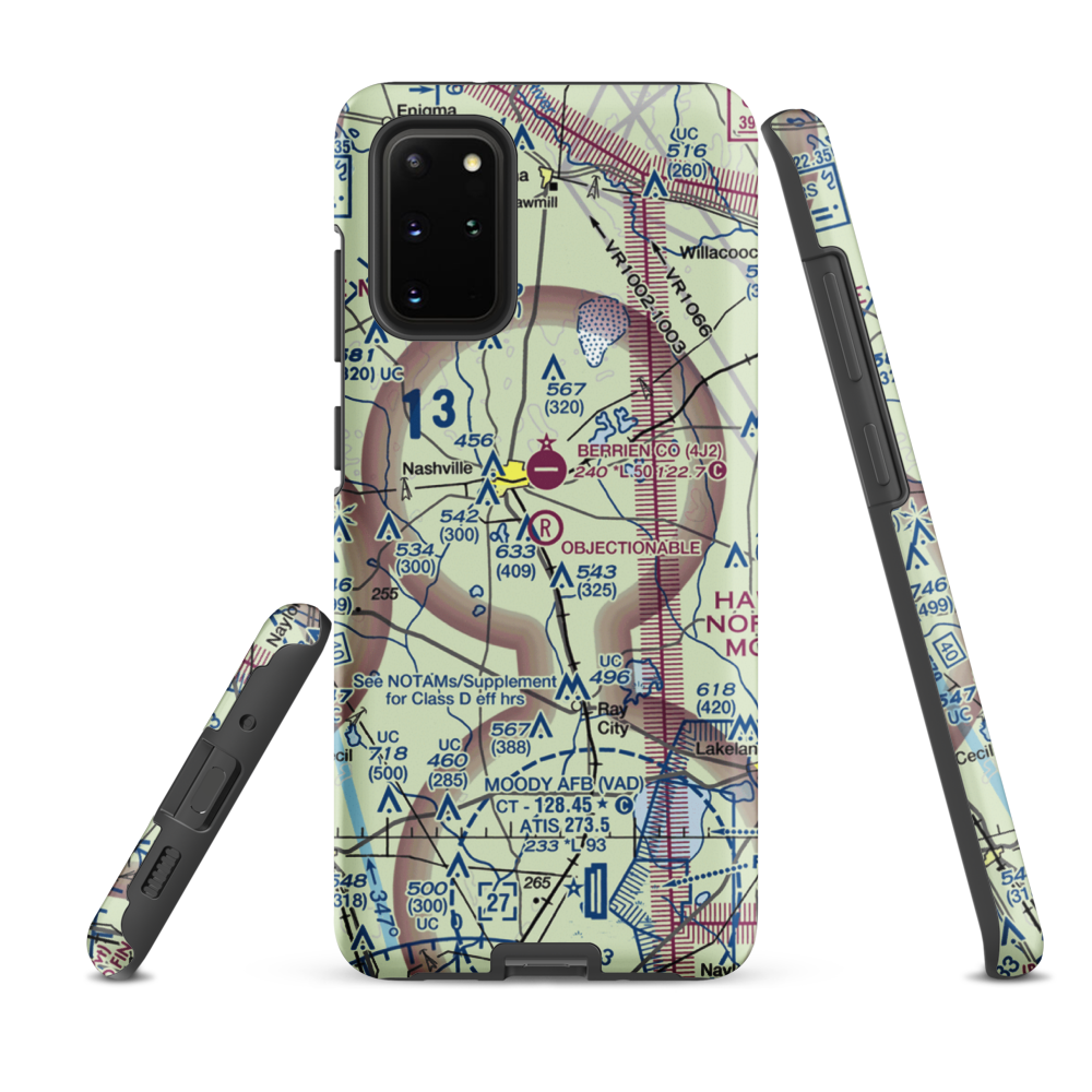 South One Ten Airport (1GA8) VFR Sectional Samsung Phone Case Samsung Galaxy S20 Plus model shown