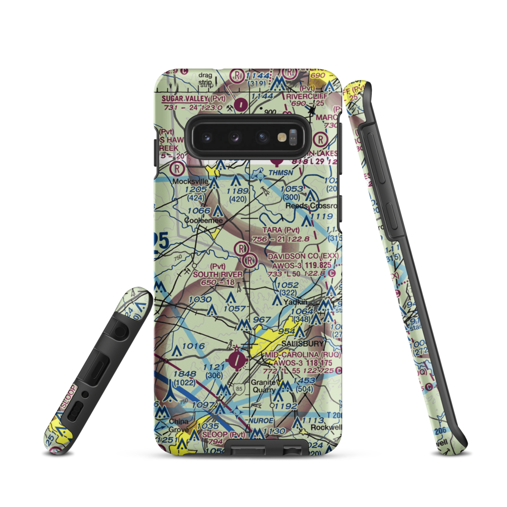 South River Airport (NC93) VFR Sectional Samsung Phone Case Samsung Galaxy S10 model shown