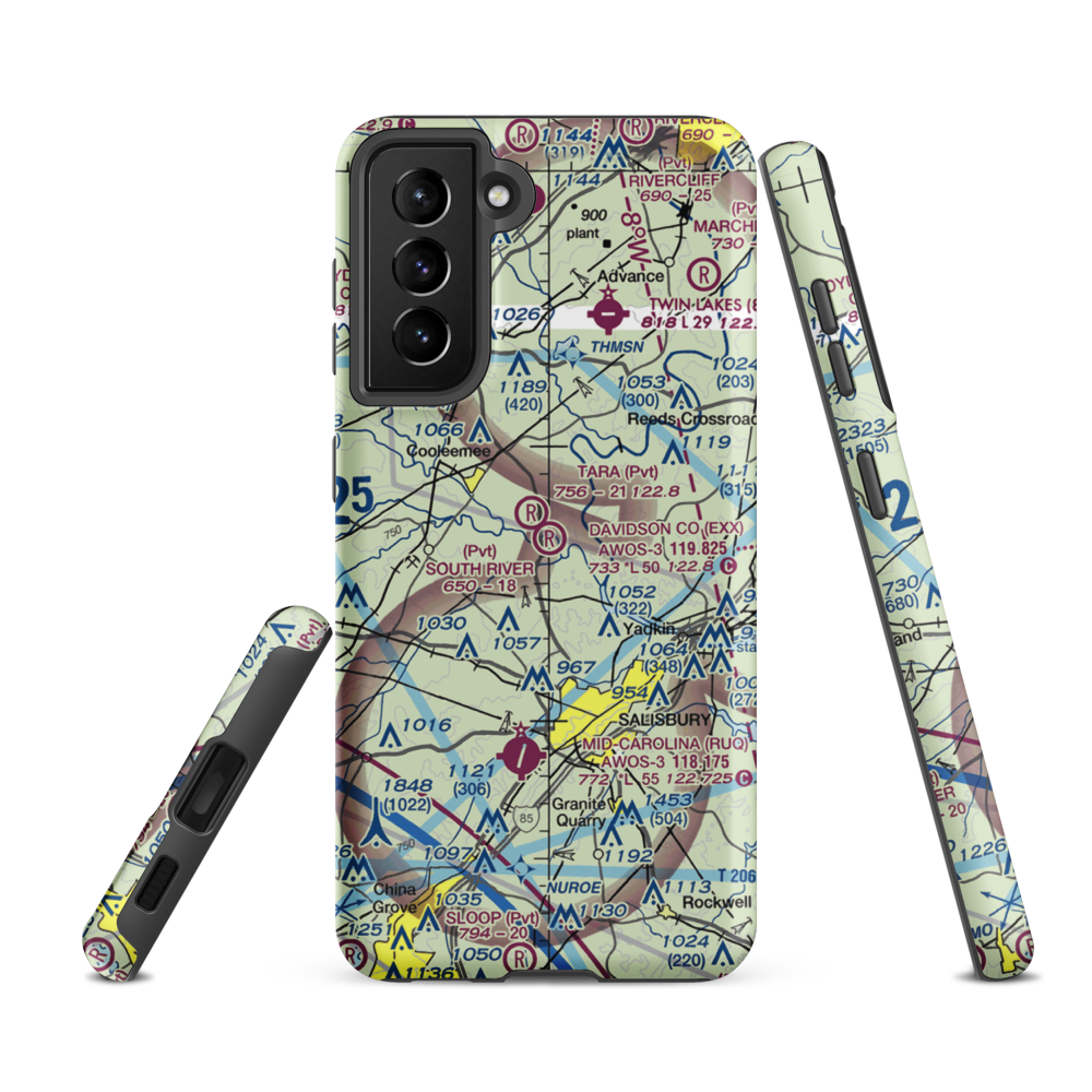 South River Airport (NC93) VFR Sectional Samsung Phone Case Samsung Galaxy S21 FE model shown