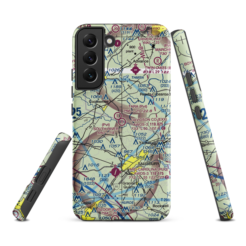 South River Airport (NC93) VFR Sectional Samsung Phone Case Samsung Galaxy S22 Plus model shown