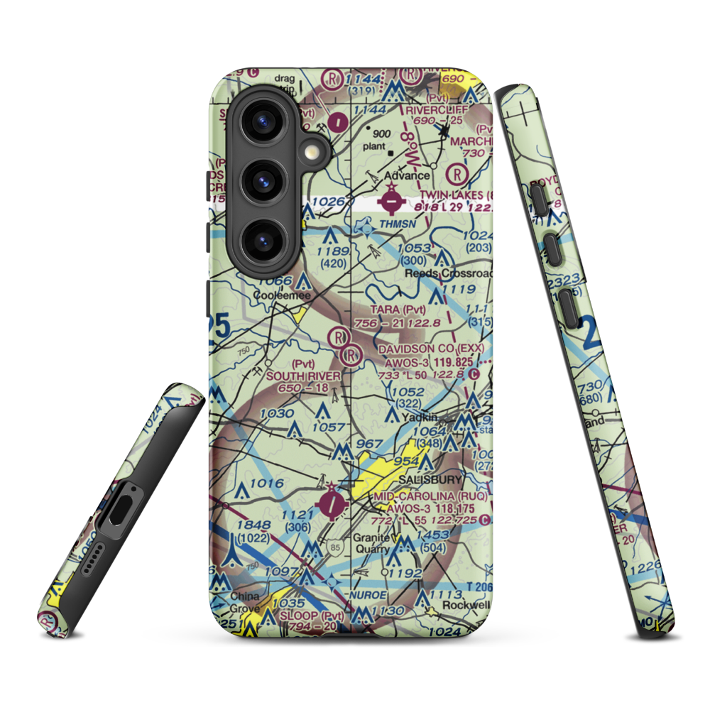South River Airport (NC93) VFR Sectional Samsung Phone Case Samsung Galaxy S24 Plus model shown