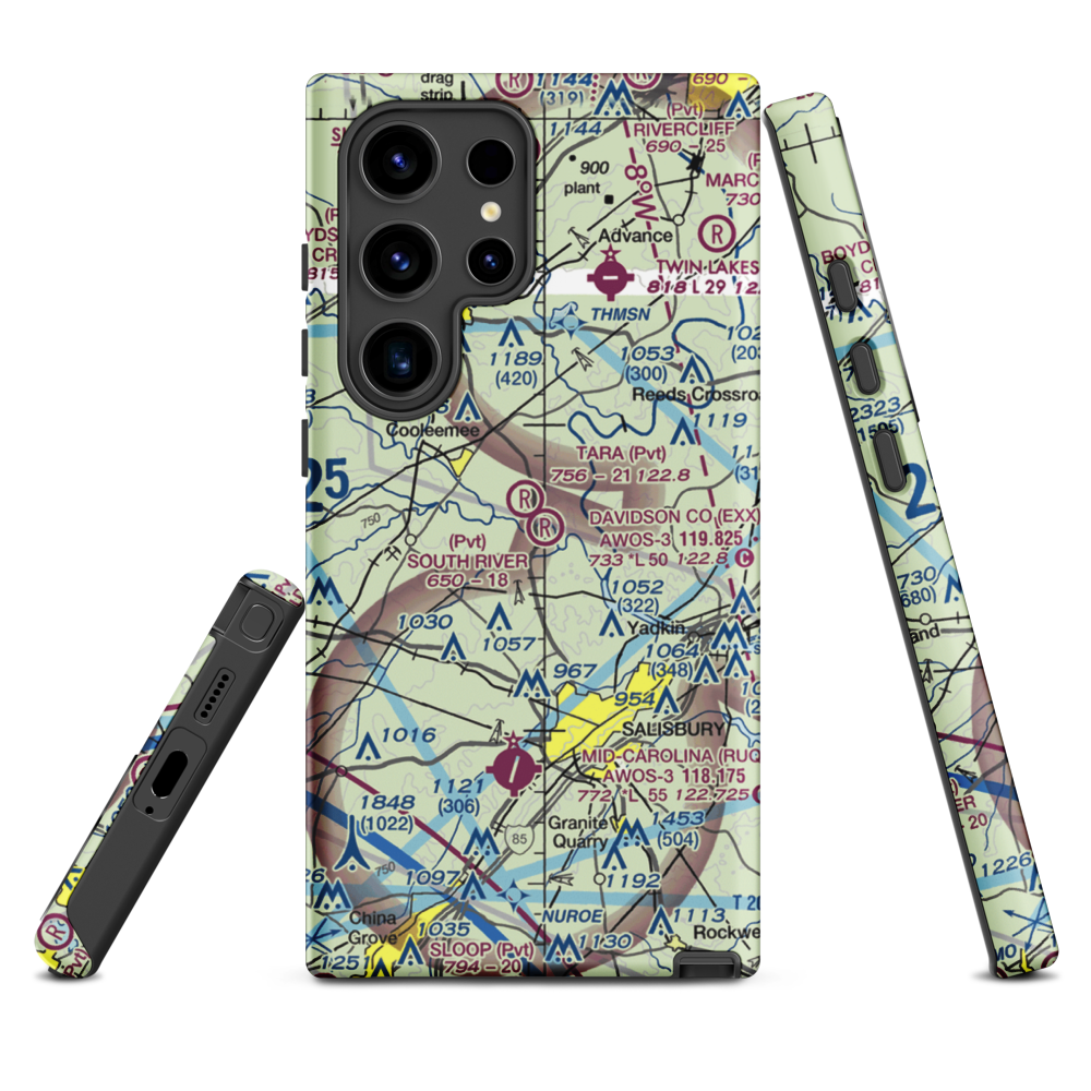 South River Airport (NC93) VFR Sectional Samsung Phone Case Samsung Galaxy S24 Ultra model shown