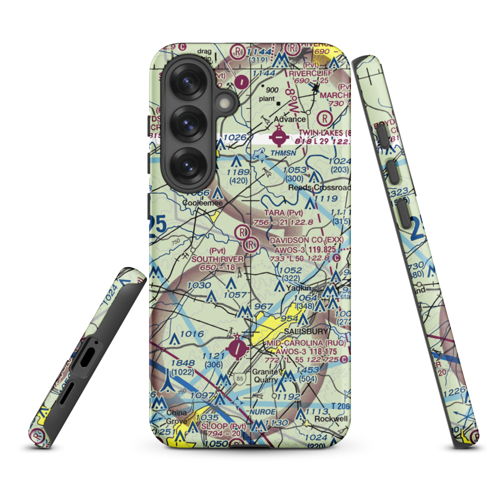 South River Airport (NC93) VFR Sectional Samsung Phone Case Samsung Galaxy S25 Plus model shown