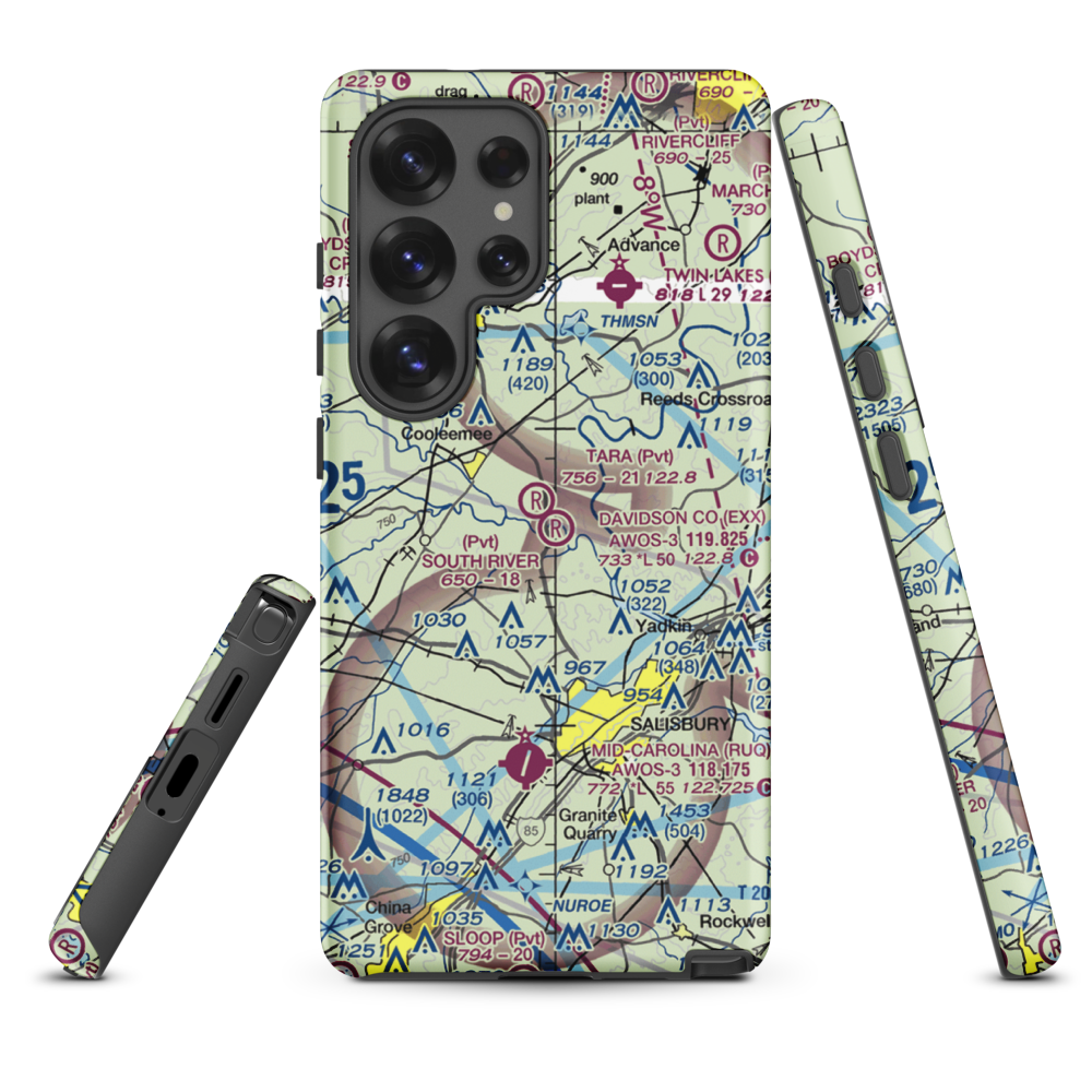 South River Airport (NC93) VFR Sectional Samsung Phone Case Samsung Galaxy S25 Ultra model shown