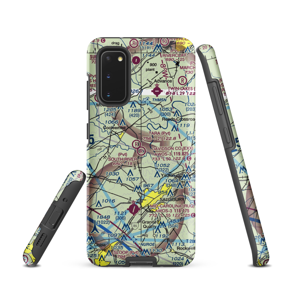 South River Airport (NC93) VFR Sectional Samsung Phone Case Samsung Galaxy S20 model shown