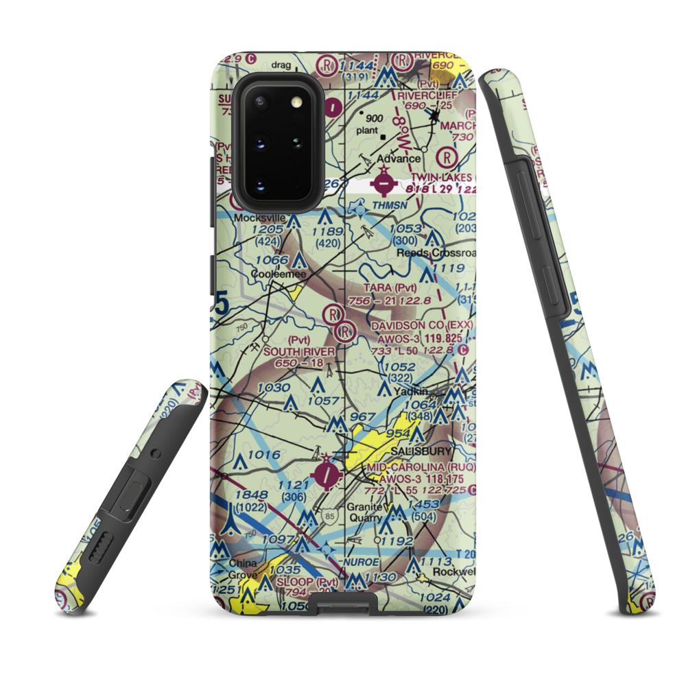 South River Airport (NC93) VFR Sectional Samsung Phone Case Samsung Galaxy S20 Plus model shown