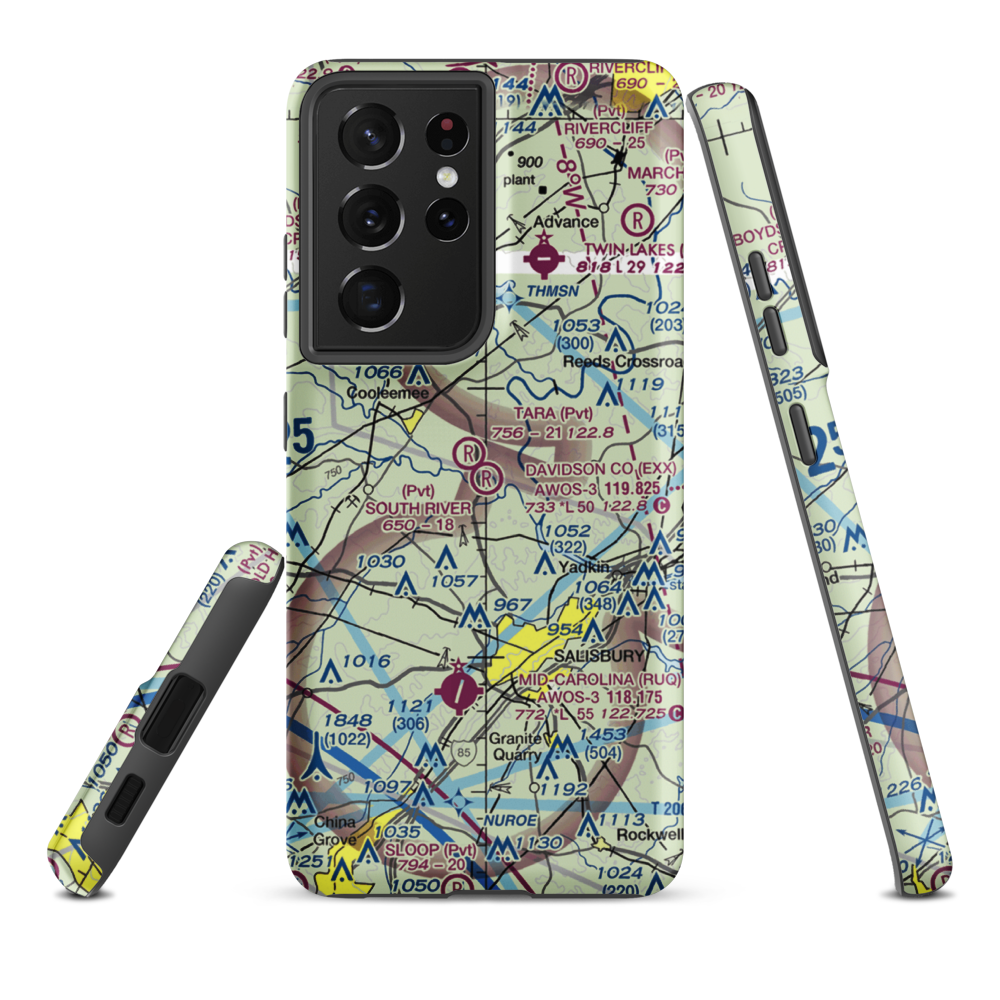 South River Airport (NC93) VFR Sectional Samsung Phone Case Samsung Galaxy S21 Ultra model shown