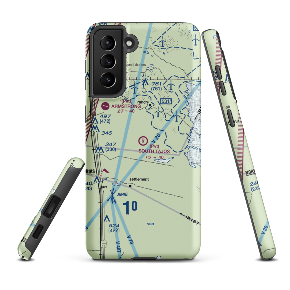 South Tajos Ranch Airport (XS92) VFR Sectional Samsung Phone Case Samsung Galaxy S21 Plus model shown