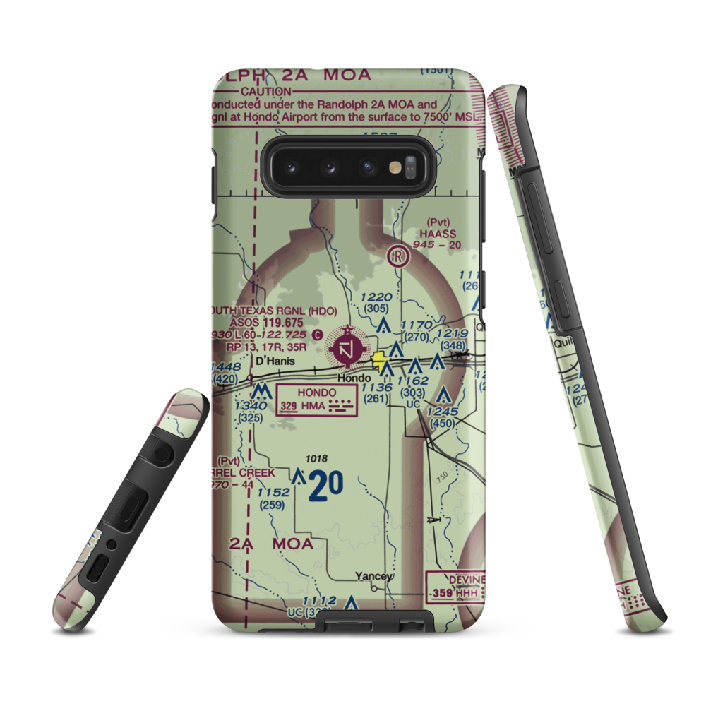 South Texas Regional Airport at Hondo (HDO) VFR Sectional Samsung Phone Case Samsung Galaxy S10 Plus model shown
