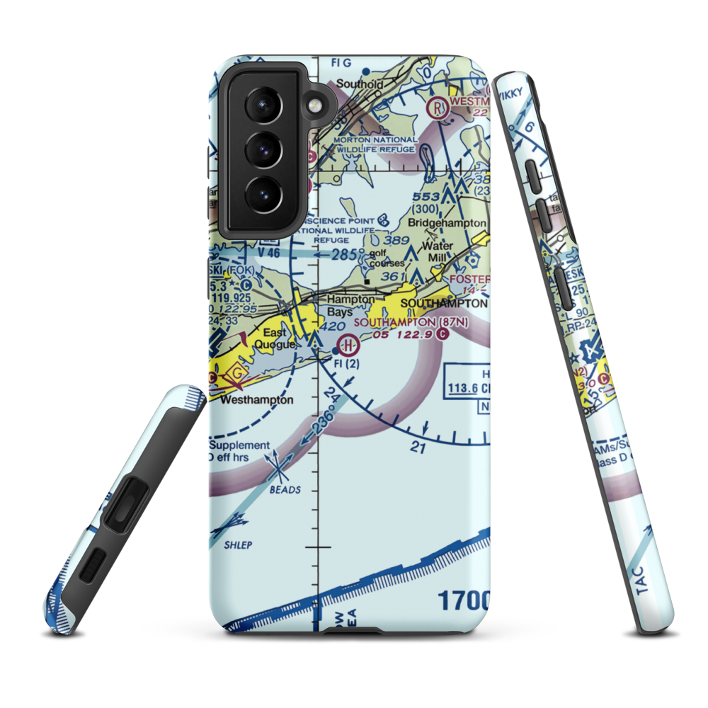 Southampton Heliport (87N) VFR Sectional Samsung Phone Case Samsung Galaxy S21 FE model shown