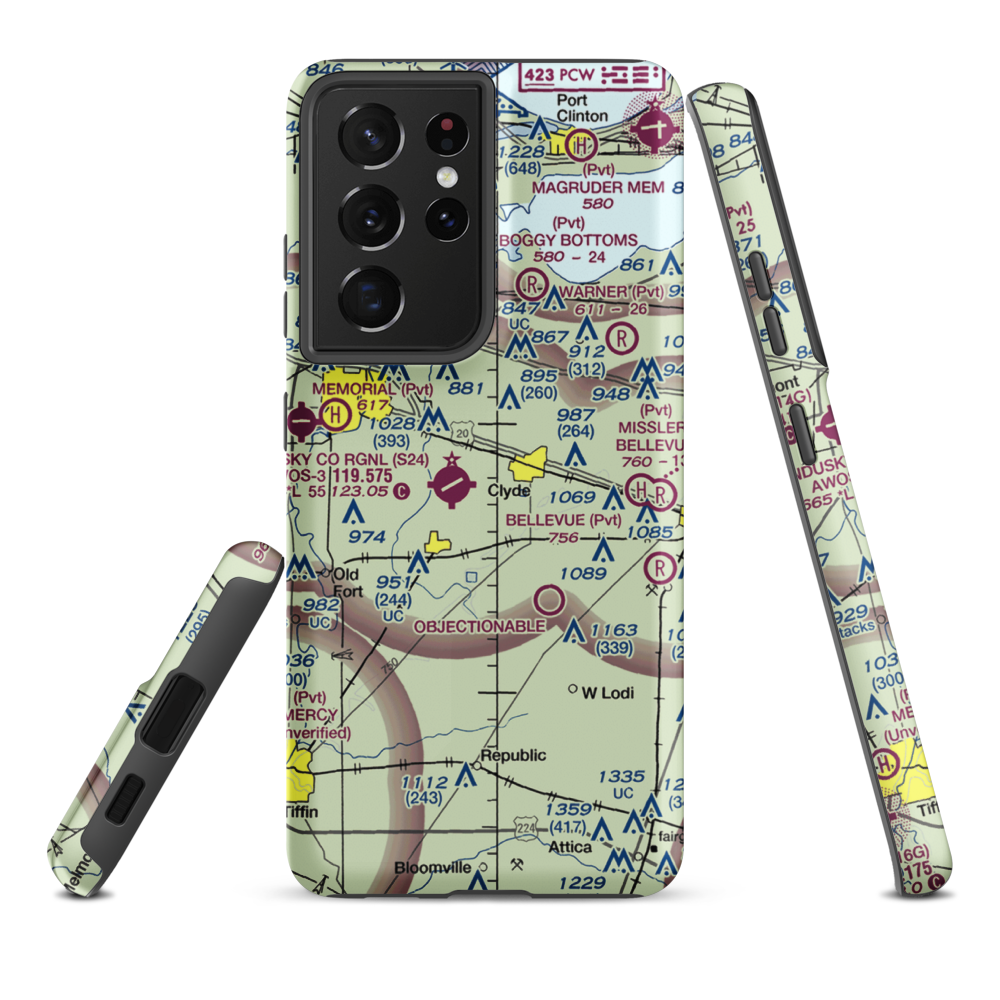 Southcreek Airport (7OI7) VFR Sectional Samsung Phone Case Samsung Galaxy S21 Plus model shown