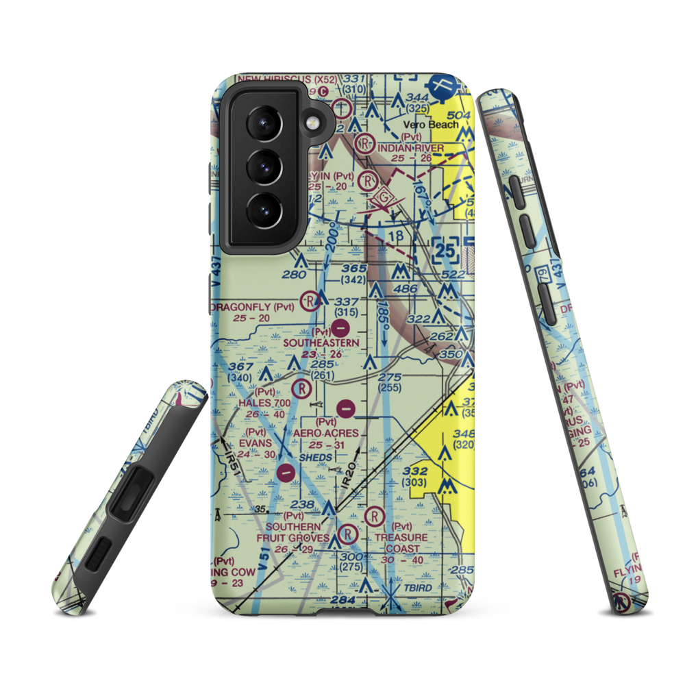 Southeastern Airport (FD30) VFR Sectional Samsung Phone Case Samsung Galaxy S21 FE model shown