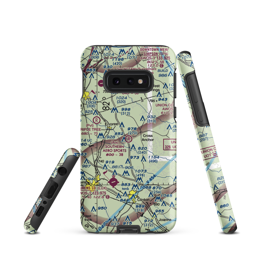 Southern Aero Sports Airport (16SC) VFR Sectional Samsung Phone Case Samsung Galaxy S10e model shown