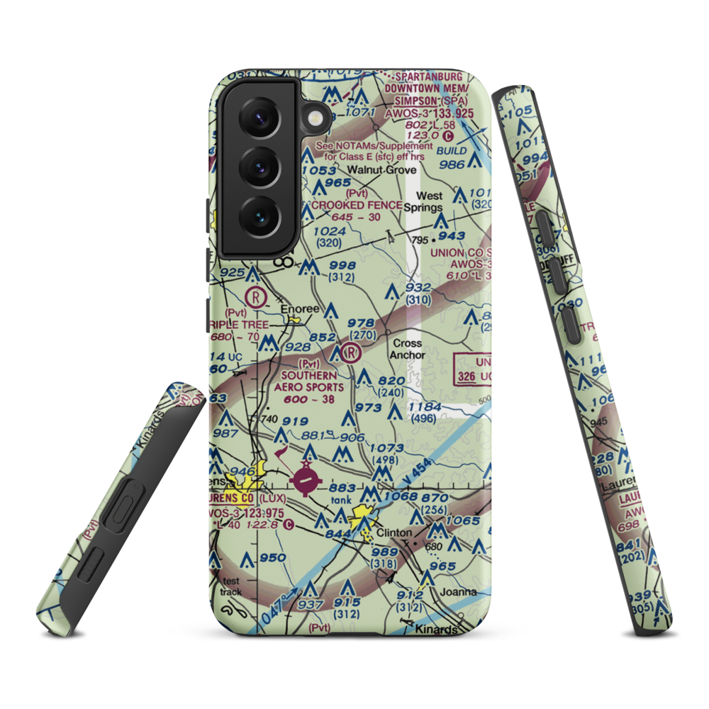 Southern Aero Sports Airport (16SC) VFR Sectional Samsung Phone Case Samsung Galaxy S22 Plus model shown