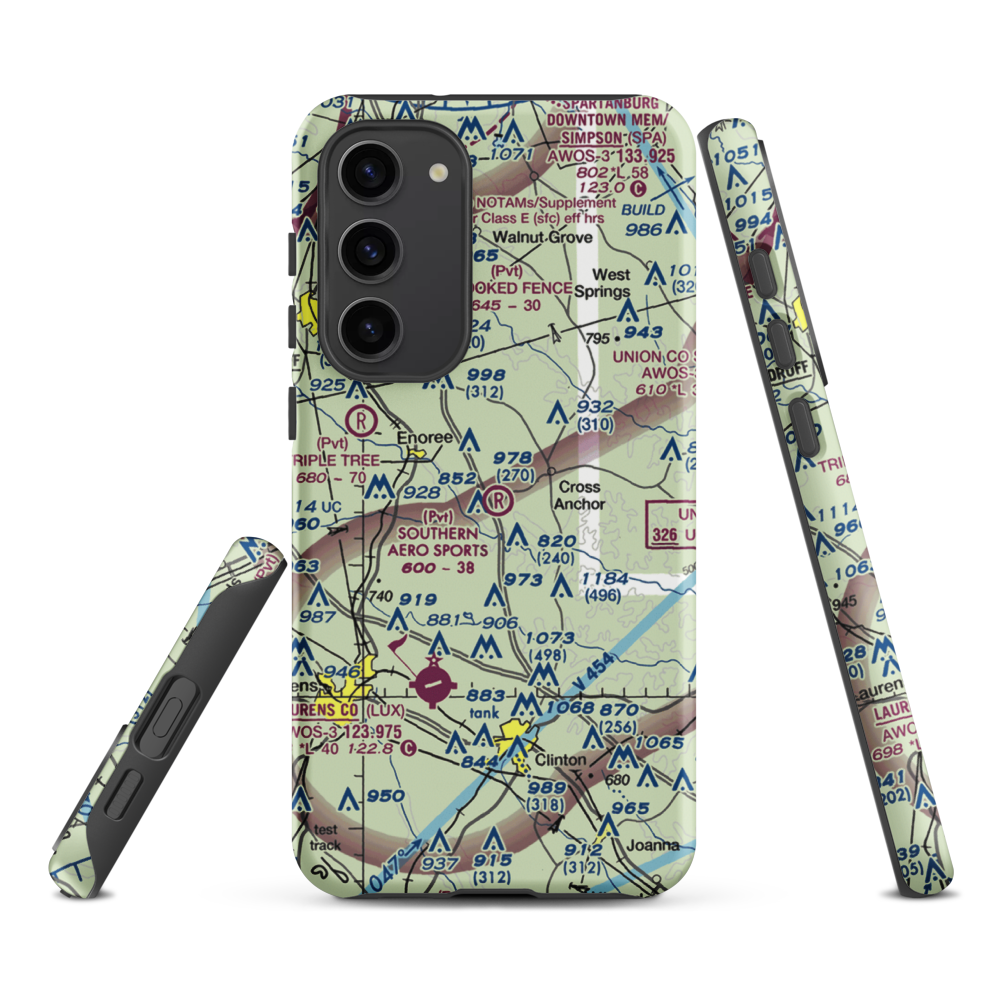 Southern Aero Sports Airport (16SC) VFR Sectional Samsung Phone Case Samsung Galaxy S23 Plus model shown