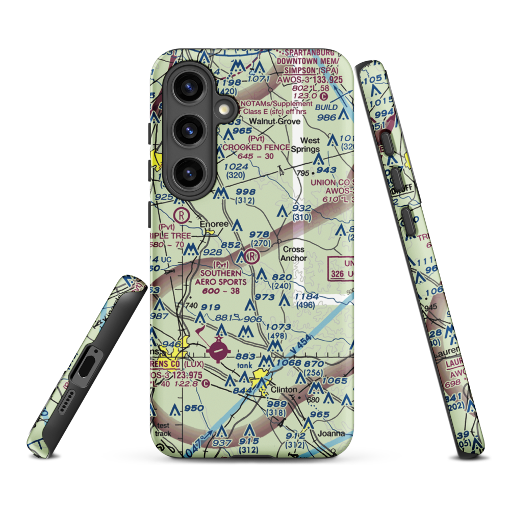Southern Aero Sports Airport (16SC) VFR Sectional Samsung Phone Case Samsung Galaxy S24 Plus model shown