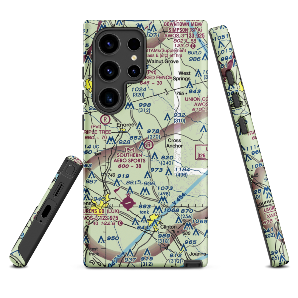 Southern Aero Sports Airport (16SC) VFR Sectional Samsung Phone Case Samsung Galaxy S24 Ultra model shown