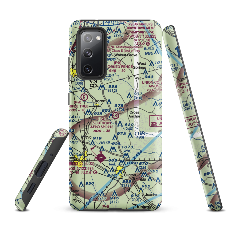 Southern Aero Sports Airport (16SC) VFR Sectional Samsung Phone Case Samsung Galaxy S20 FE model shown