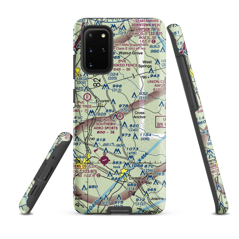 Southern Aero Sports Airport (16SC) VFR Sectional Samsung Phone Case Samsung Galaxy S20 Plus model shown