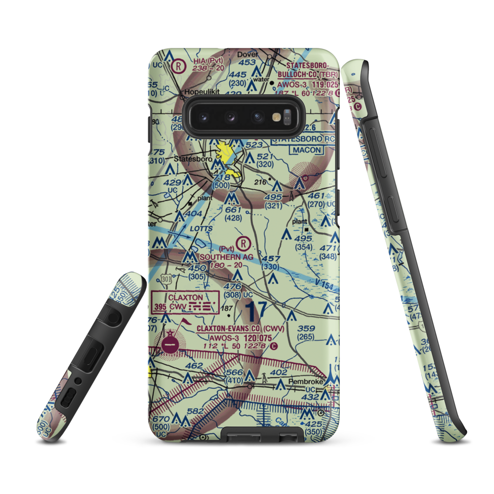 Southern Agricultural Aviation Airport (1GA4) VFR Sectional Samsung Phone Case Samsung Galaxy S10 Plus model shown