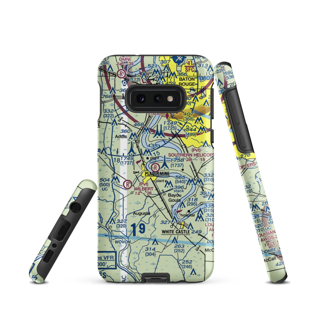 Southern Helicopters Airport (21LA) VFR Sectional Samsung Phone Case Samsung Galaxy S10e model shown