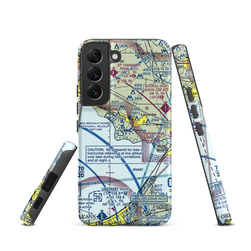 Southern Natural Gas Co. Seaplane Base (3LA2) VFR Sectional Samsung Phone Case Samsung Galaxy S22 model shown