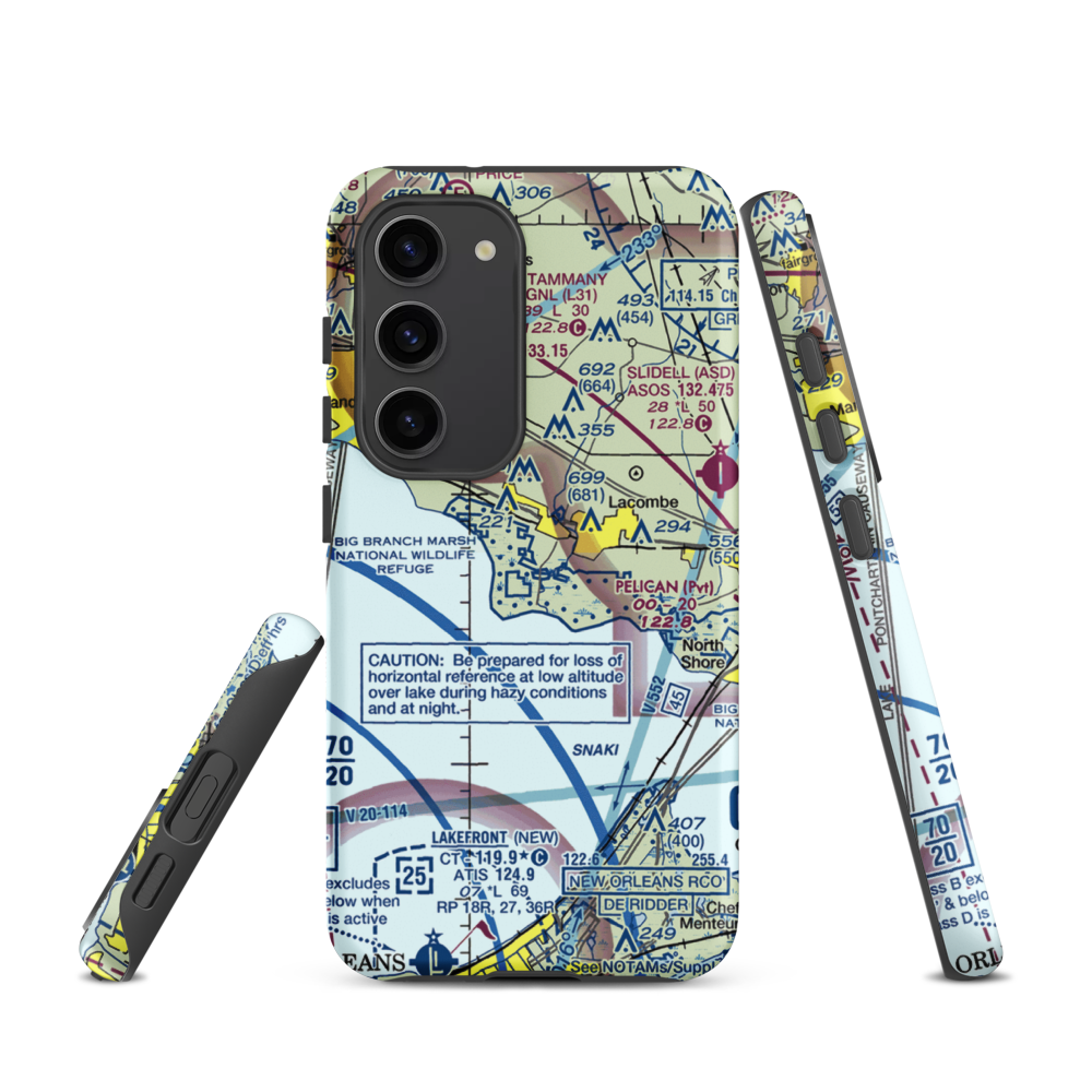 Southern Natural Gas Co. Seaplane Base (3LA2) VFR Sectional Samsung Phone Case Samsung Galaxy S23 model shown