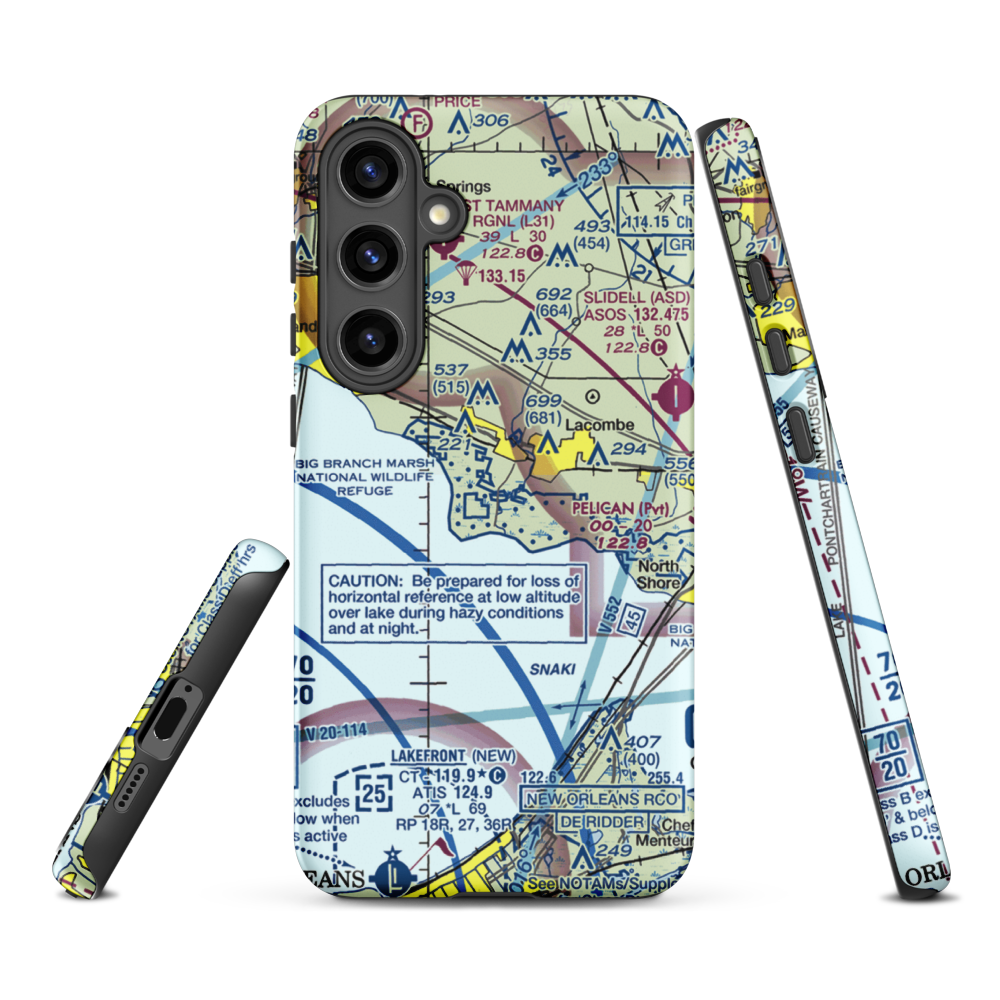 Southern Natural Gas Co. Seaplane Base (3LA2) VFR Sectional Samsung Phone Case Samsung Galaxy S24 Plus model shown