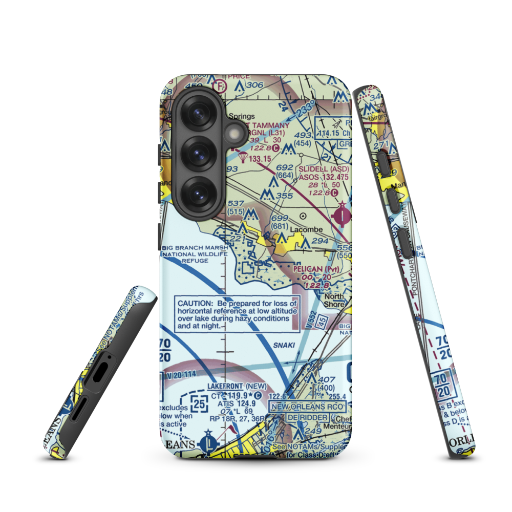 Southern Natural Gas Co. Seaplane Base (3LA2) VFR Sectional Samsung Phone Case Samsung Galaxy S25 model shown