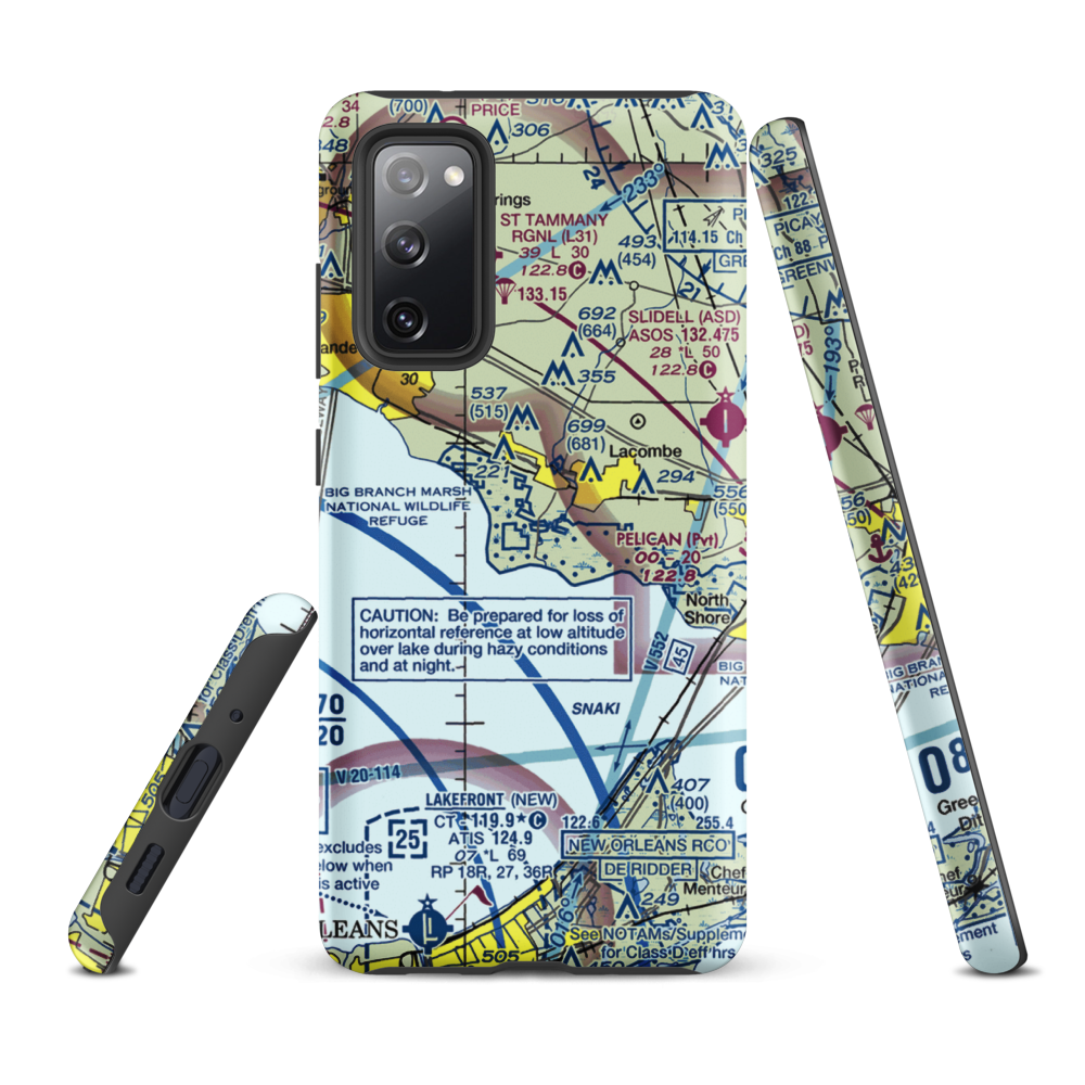 Southern Natural Gas Co. Seaplane Base (3LA2) VFR Sectional Samsung Phone Case Samsung Galaxy S20 FE model shown
