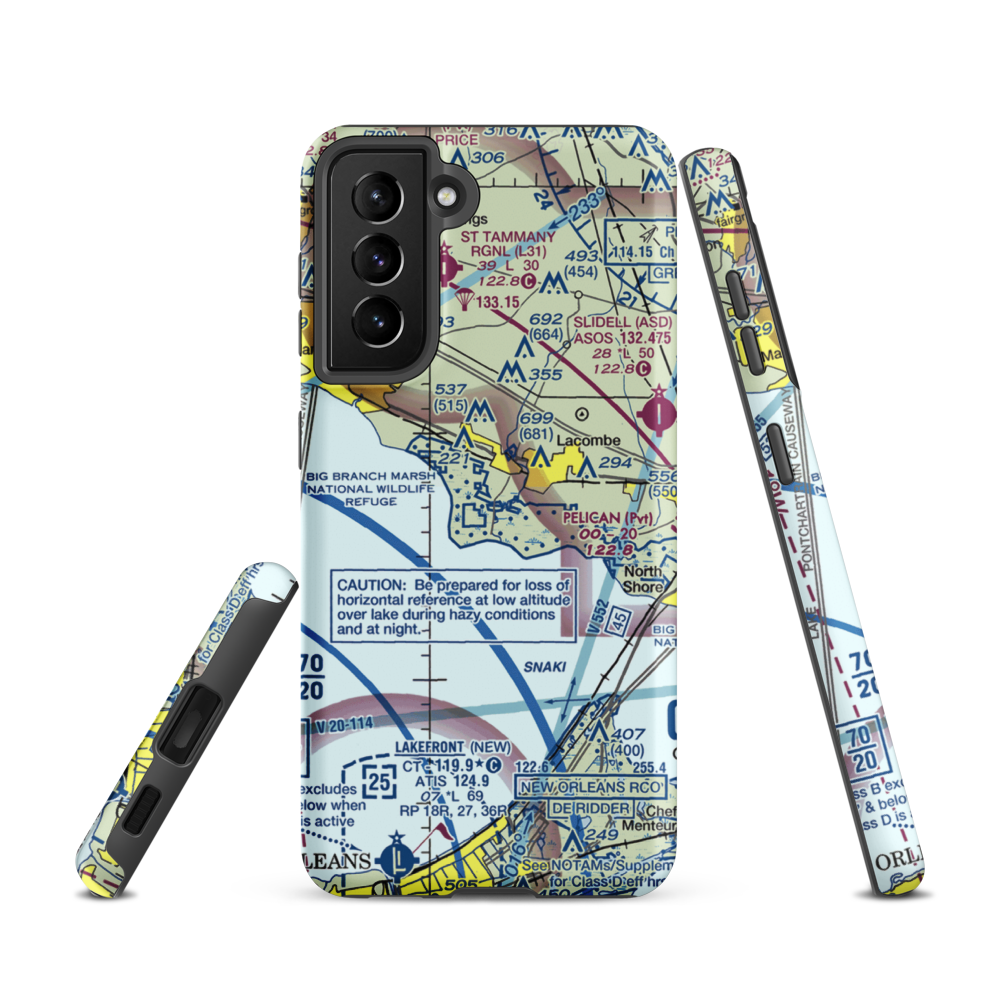 Southern Natural Gas Co. Seaplane Base (3LA2) VFR Sectional Samsung Phone Case Samsung Galaxy S21 model shown