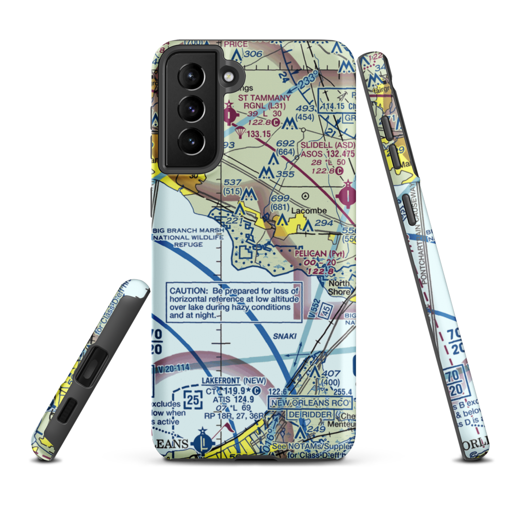Southern Natural Gas Co. Seaplane Base (3LA2) VFR Sectional Samsung Phone Case Samsung Galaxy S21 Plus model shown