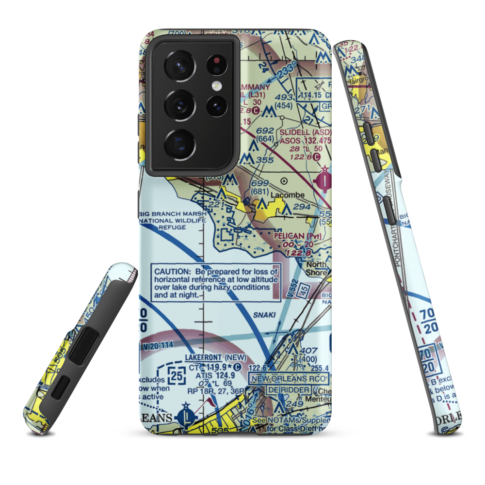 Southern Natural Gas Co. Seaplane Base (3LA2) VFR Sectional Samsung Phone Case Samsung Galaxy S21 Plus model shown