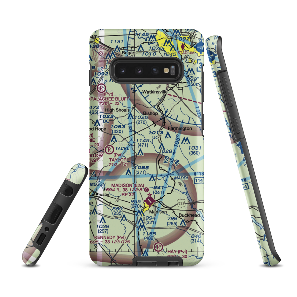 Southern Oaks Airport (GE35) VFR Sectional Samsung Phone Case Samsung Galaxy S10 Plus model shown