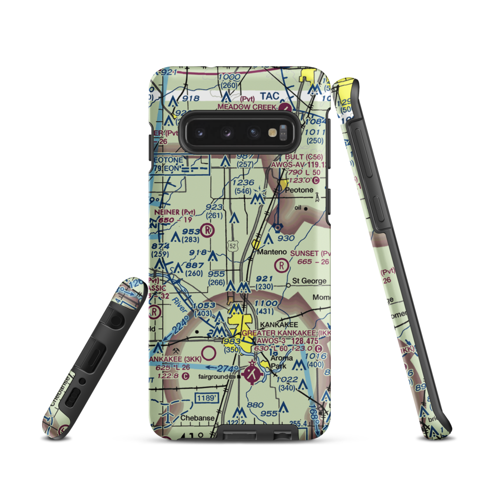 Spangler Airport (58IL) VFR Sectional Samsung Phone Case Samsung Galaxy S10 model shown