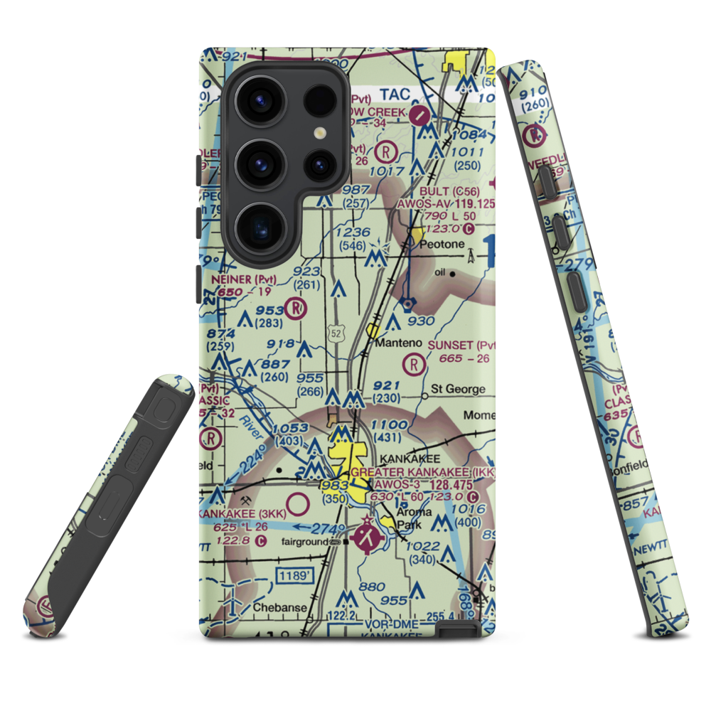 Spangler Airport (58IL) VFR Sectional Samsung Phone Case Samsung Galaxy S23 Ultra model shown