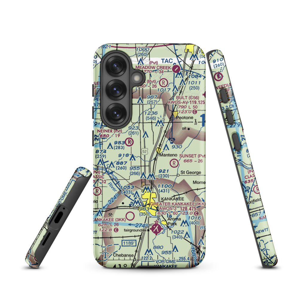 Spangler Airport (58IL) VFR Sectional Samsung Phone Case Samsung Galaxy S25 model shown