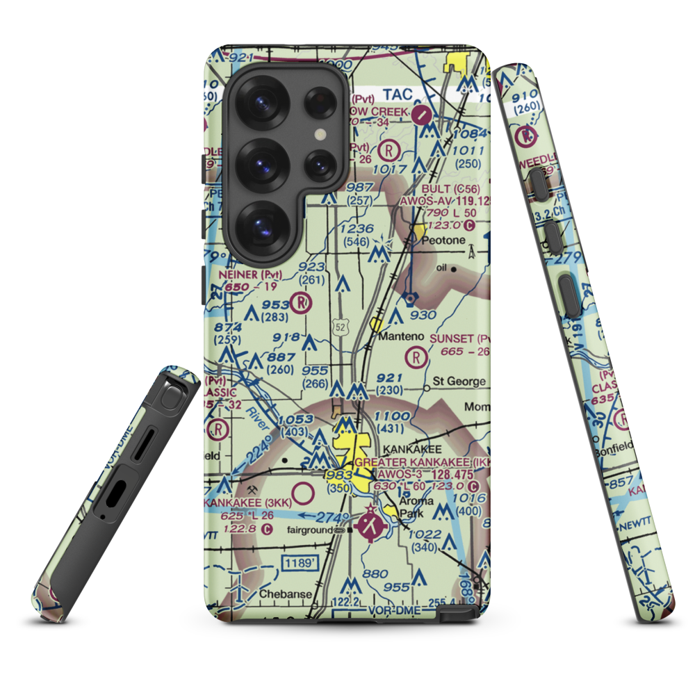 Spangler Airport (58IL) VFR Sectional Samsung Phone Case Samsung Galaxy S25 Ultra model shown