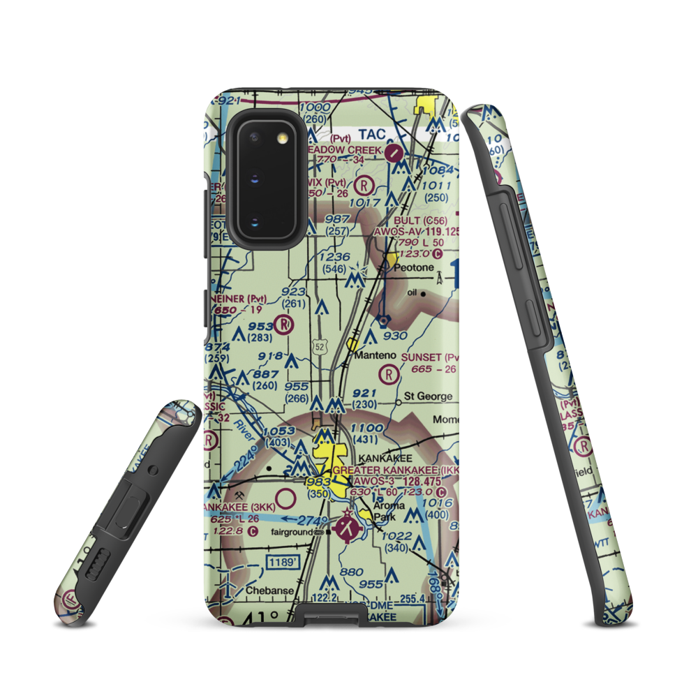 Spangler Airport (58IL) VFR Sectional Samsung Phone Case Samsung Galaxy S20 model shown