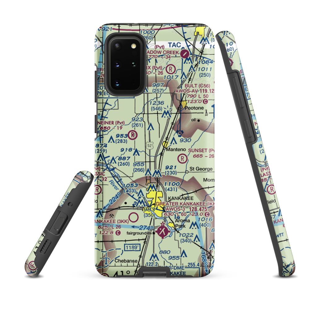 Spangler Airport (58IL) VFR Sectional Samsung Phone Case Samsung Galaxy S20 Plus model shown