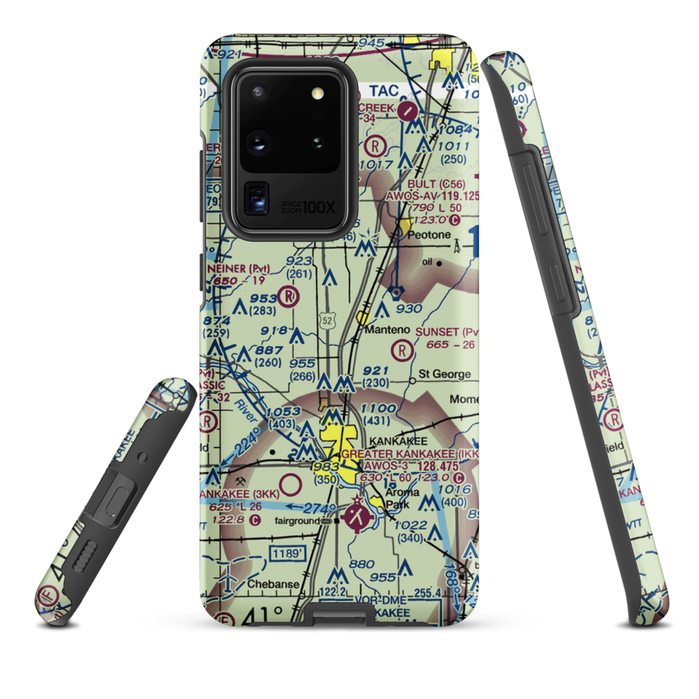Spangler Airport (58IL) VFR Sectional Samsung Phone Case Samsung Galaxy S20 Ultra model shown