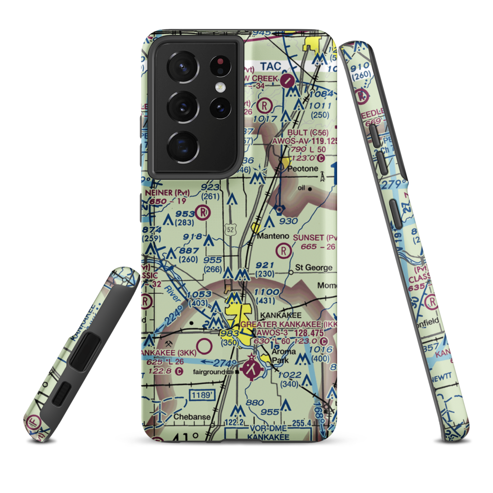 Spangler Airport (58IL) VFR Sectional Samsung Phone Case Samsung Galaxy S21 Ultra model shown