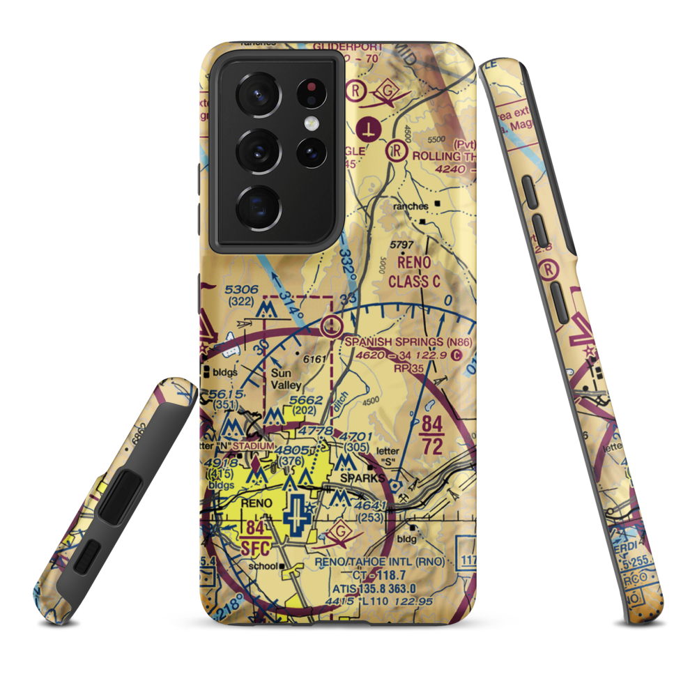 Spanish Springs Airport (N86) VFR Sectional Samsung Phone Case Samsung Galaxy S21 Ultra model shown