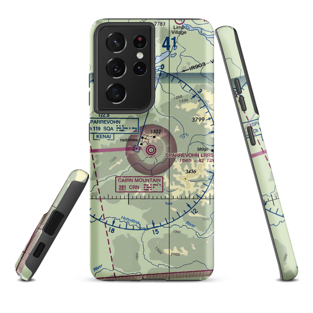 Sparrevohn LRRS Airport (SVW) VFR Sectional Samsung Phone Case Samsung Galaxy S21 Ultra model shown