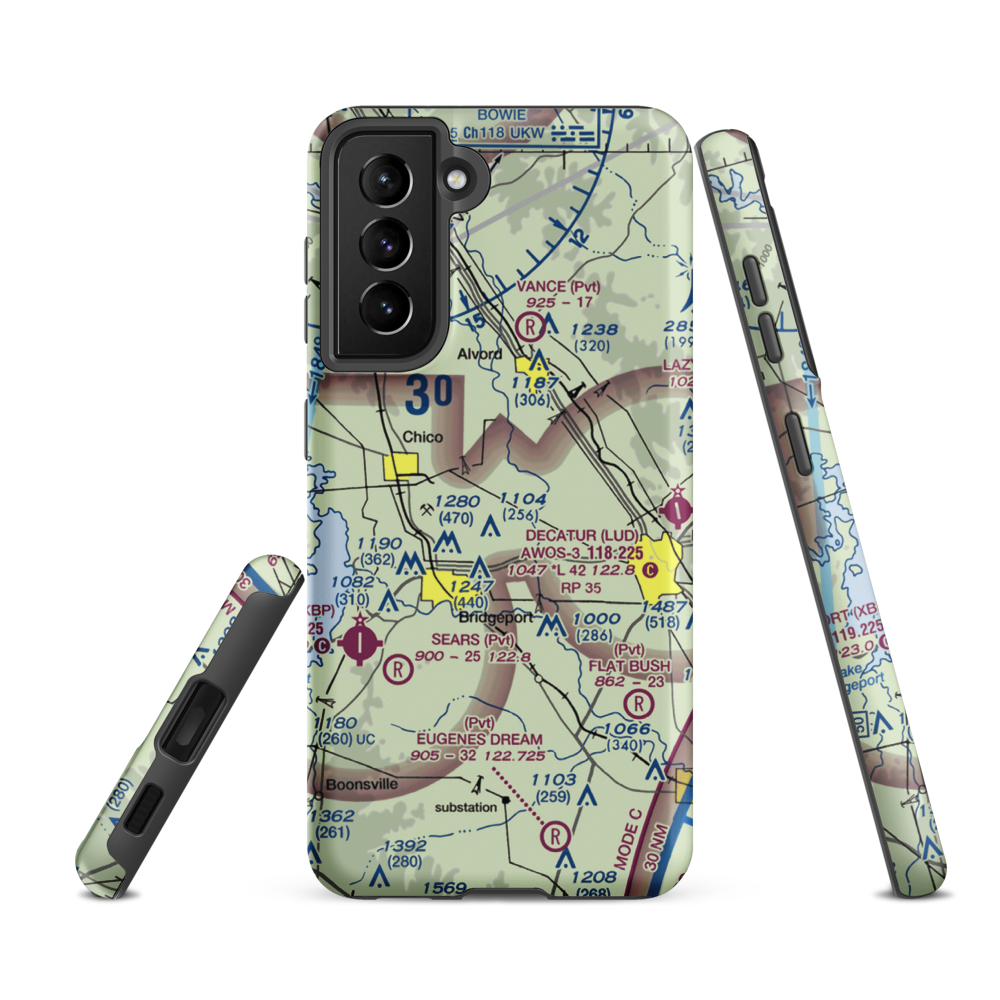 Spectre Airport (XA07) VFR Sectional Samsung Phone Case Samsung Galaxy S21 FE model shown