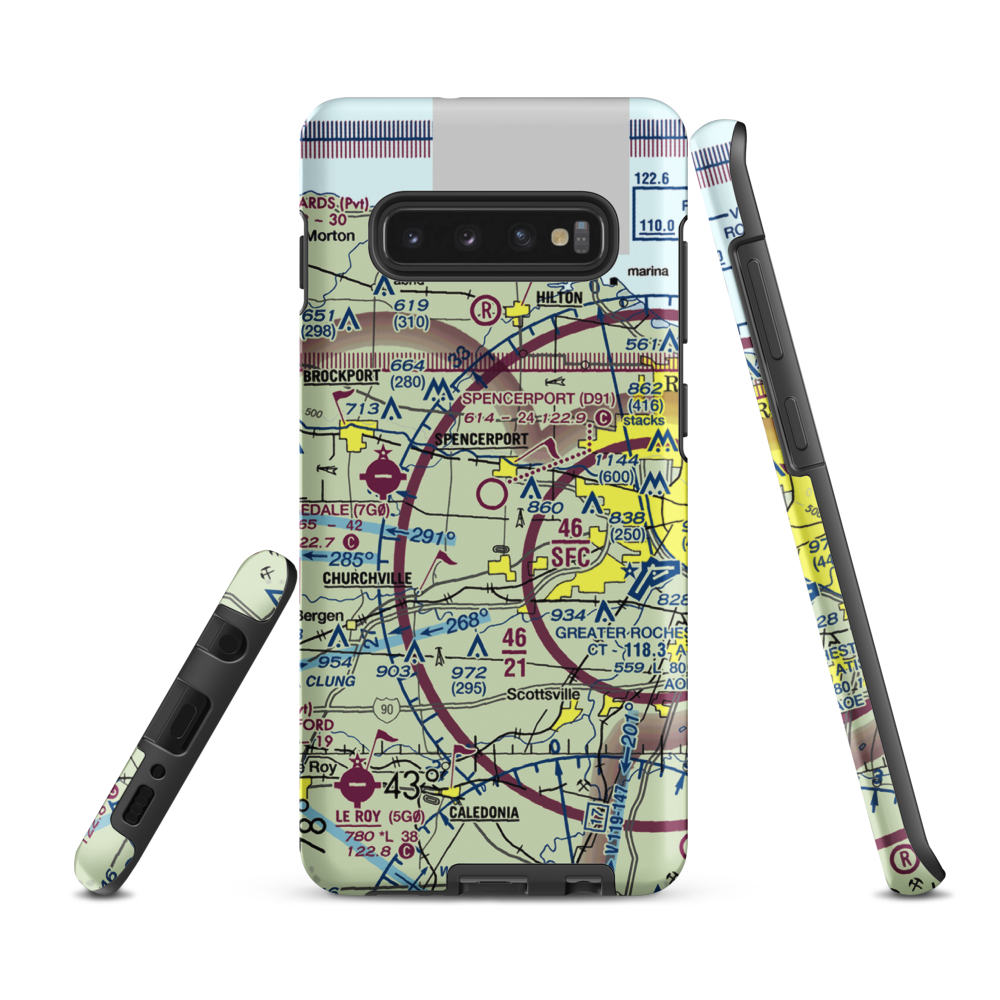Spencerport Airpark (D91) VFR Sectional Samsung Phone Case Samsung Galaxy S10 Plus model shown